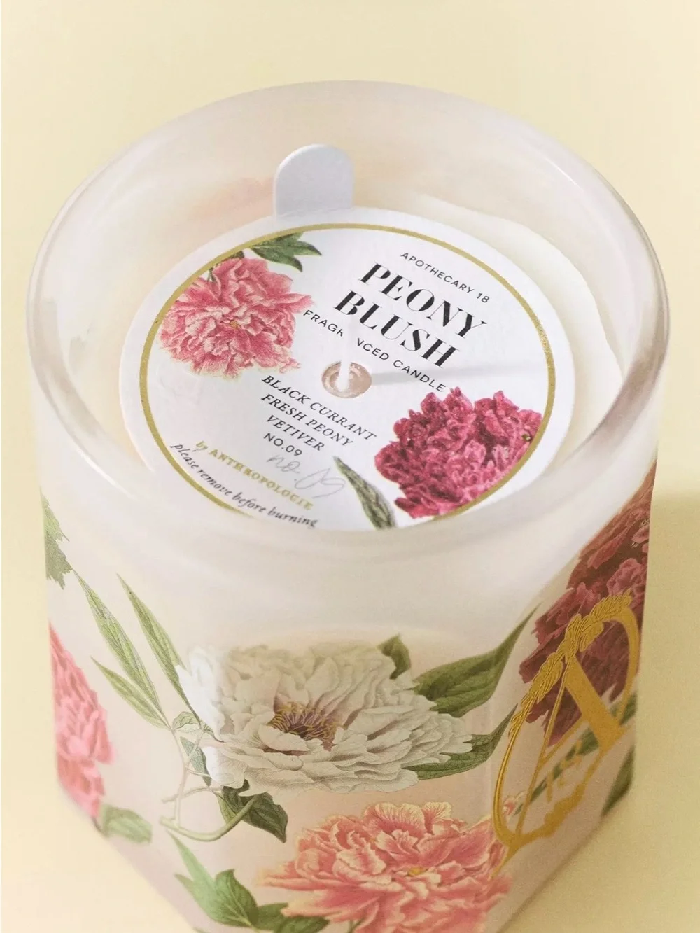 Anthropologie Peony Blush Candle